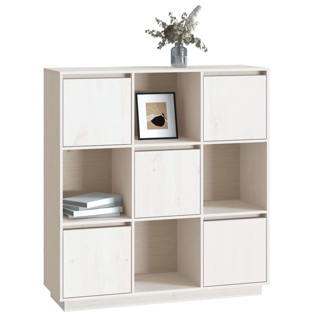 Hoge kast 110,5x35x117 cm massief grenenhout wit - Griffin Retail