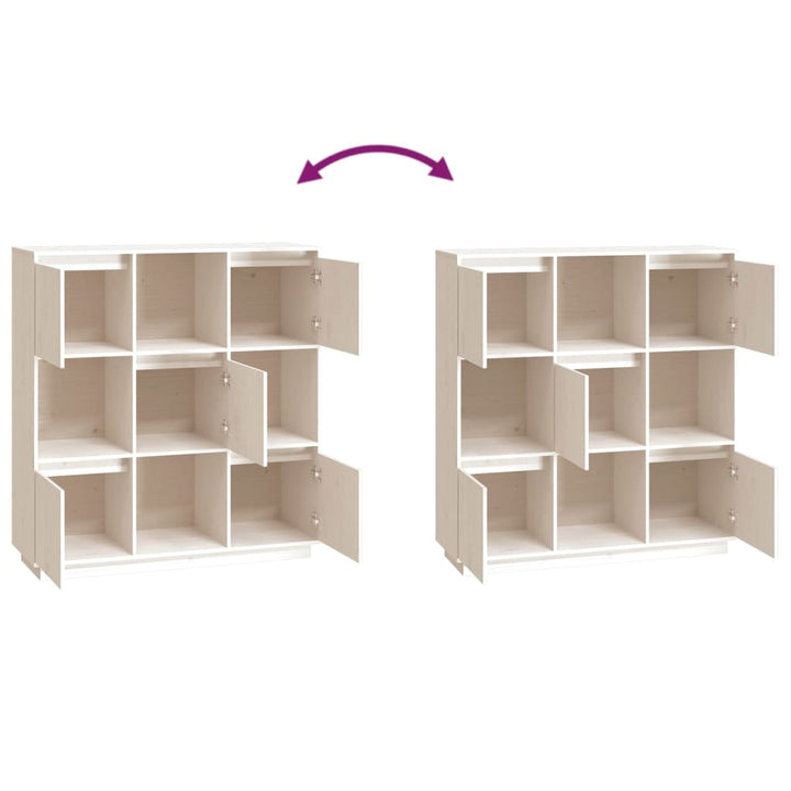 Hoge kast 110,5x35x117 cm massief grenenhout wit - Griffin Retail