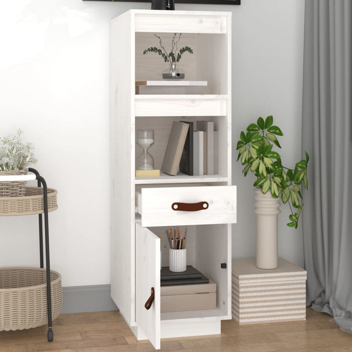 Hoge kast 34x40x108,5 cm massief grenenhout wit - Griffin Retail