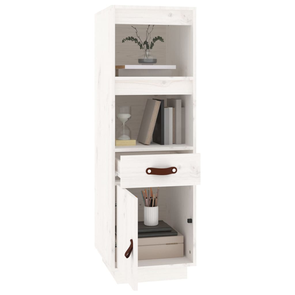 Hoge kast 34x40x108,5 cm massief grenenhout wit - Griffin Retail