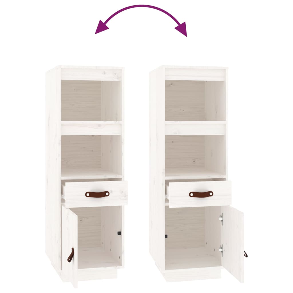 Hoge kast 34x40x108,5 cm massief grenenhout wit - Griffin Retail