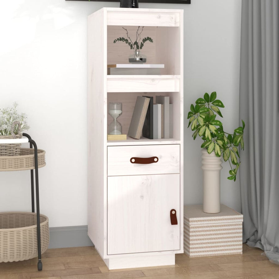 Hoge kast 34x40x108,5 cm massief grenenhout wit - Griffin Retail