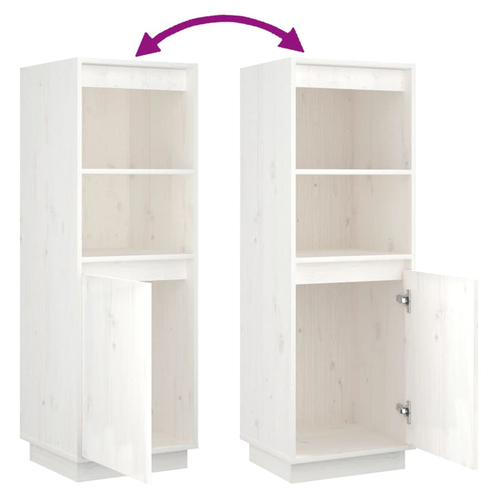 Hoge kast 37x34x110 cm massief grenenhout wit - Griffin Retail