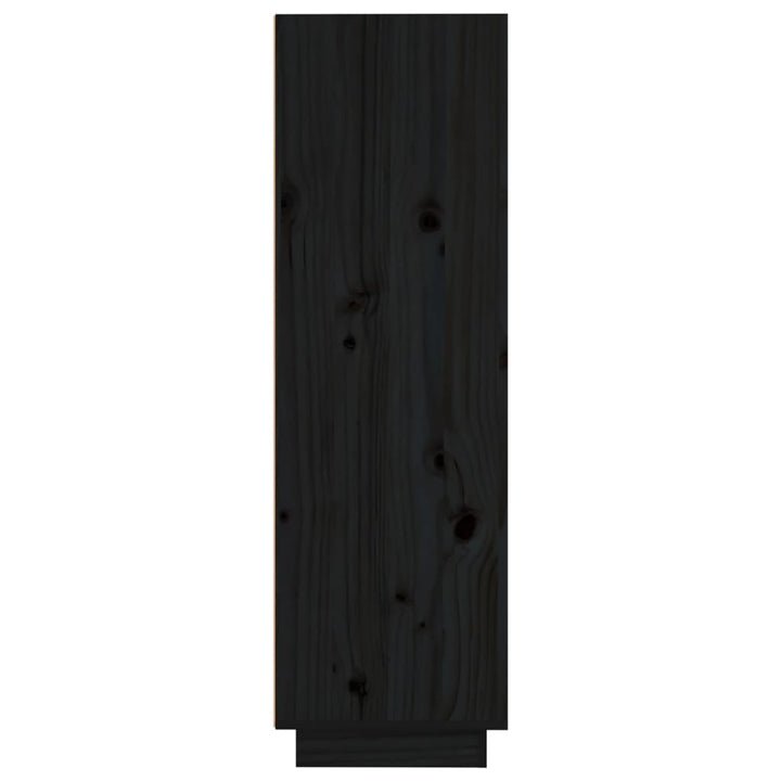 Hoge kast 37x34x110 cm massief grenenhout zwart - Griffin Retail