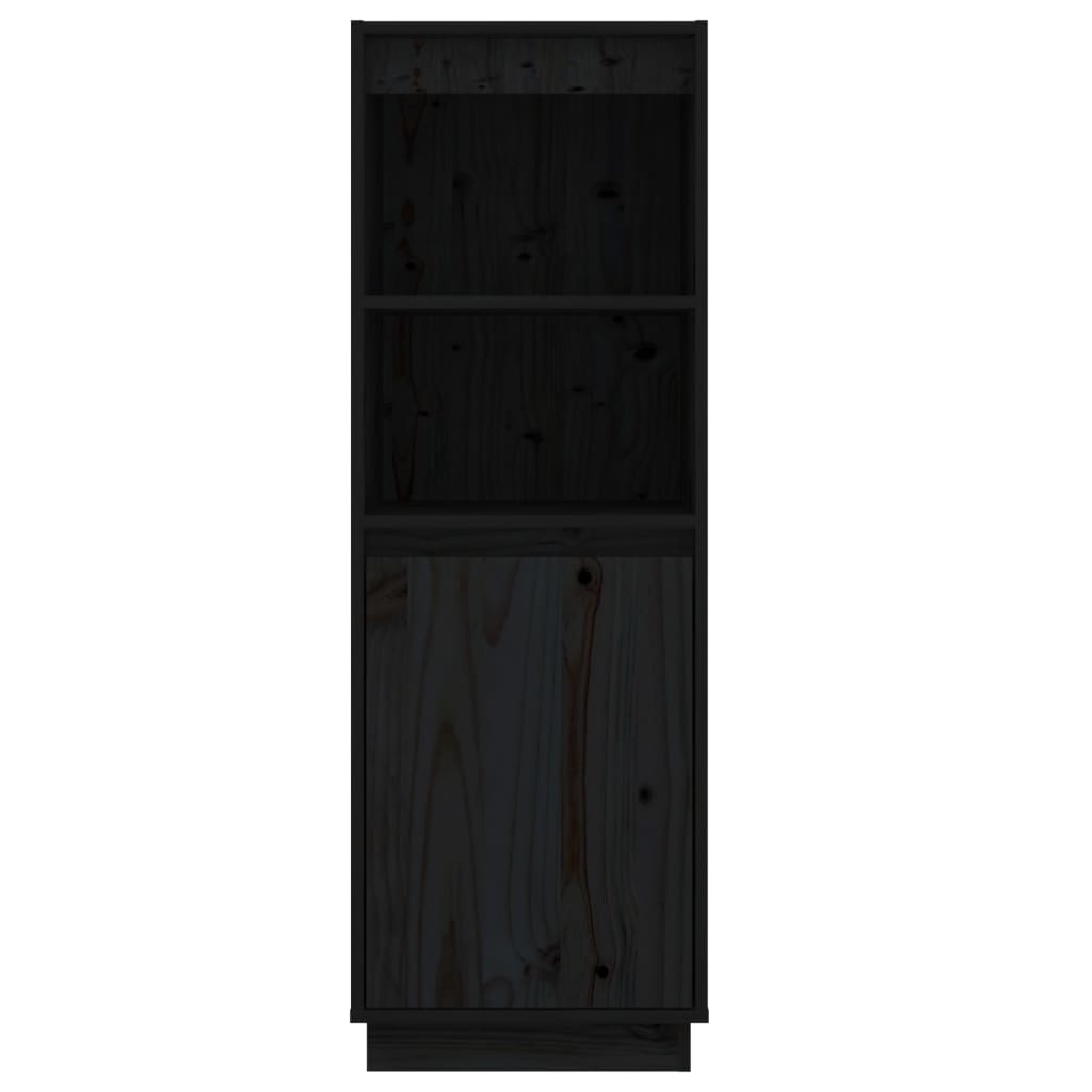 Hoge kast 37x34x110 cm massief grenenhout zwart - Griffin Retail