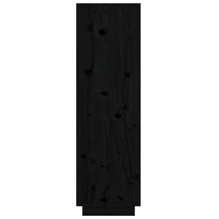 Hoge kast 38x35x117 cm massief grenenhout zwart - Griffin Retail