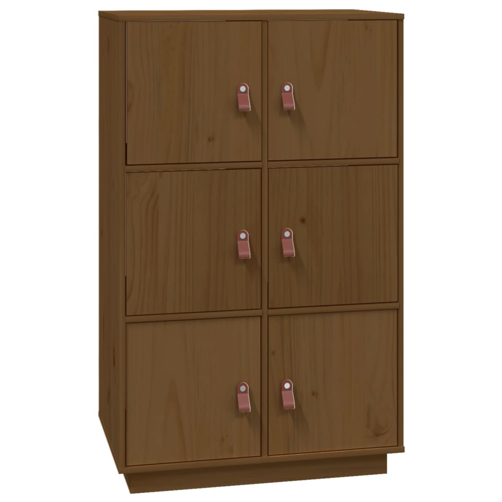 Hoge kast 67x40x108,5 cm massief grenenhout honingbruin - Griffin Retail