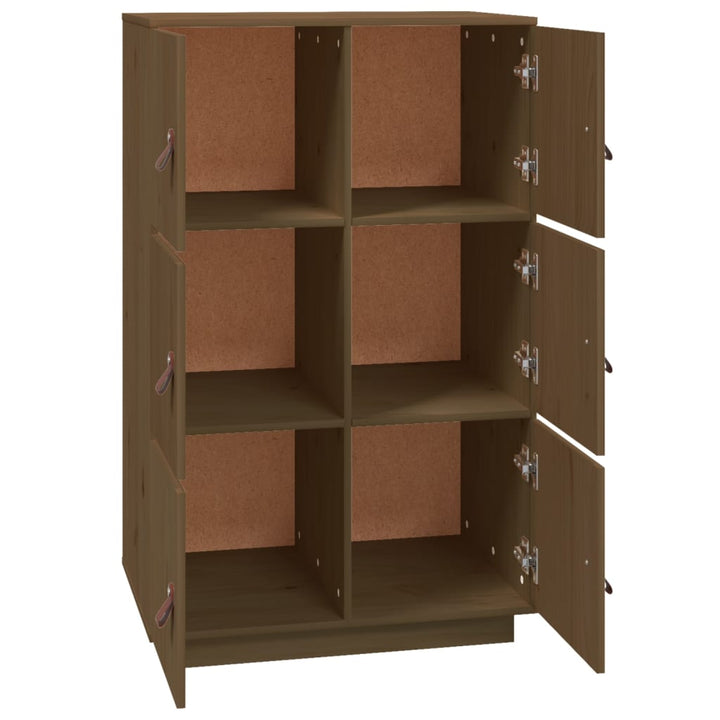 Hoge kast 67x40x108,5 cm massief grenenhout honingbruin - Griffin Retail