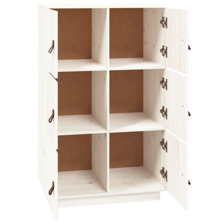 Hoge kast 67x40x108,5 cm massief grenenhout wit - Griffin Retail