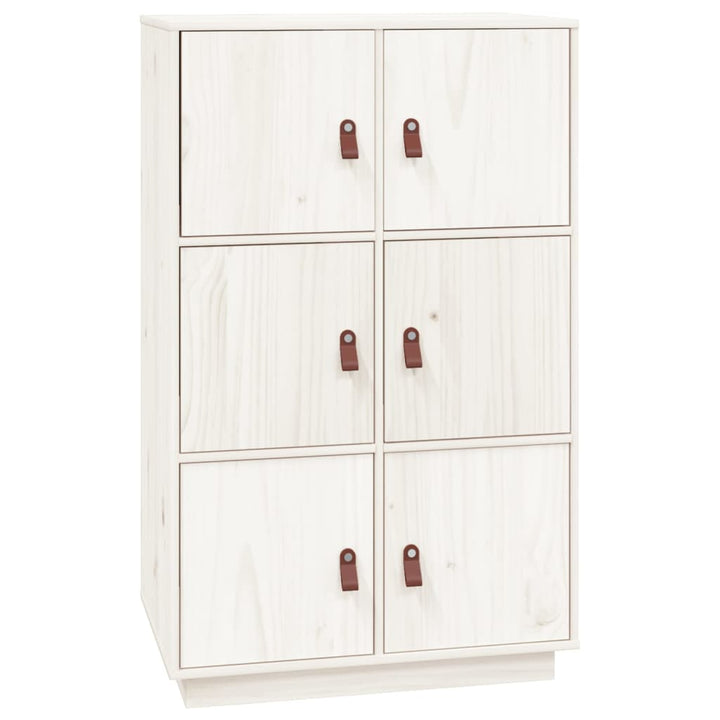 Hoge kast 67x40x108,5 cm massief grenenhout wit - Griffin Retail