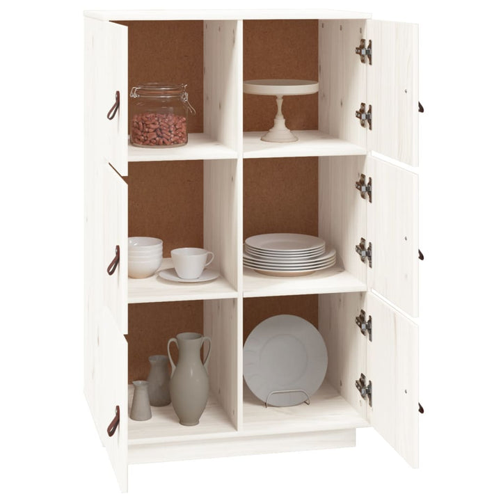 Hoge kast 67x40x108,5 cm massief grenenhout wit - Griffin Retail