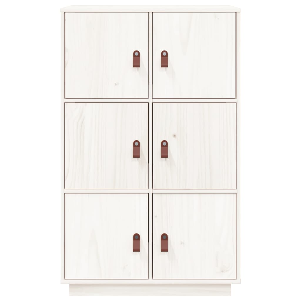 Hoge kast 67x40x108,5 cm massief grenenhout wit - Griffin Retail