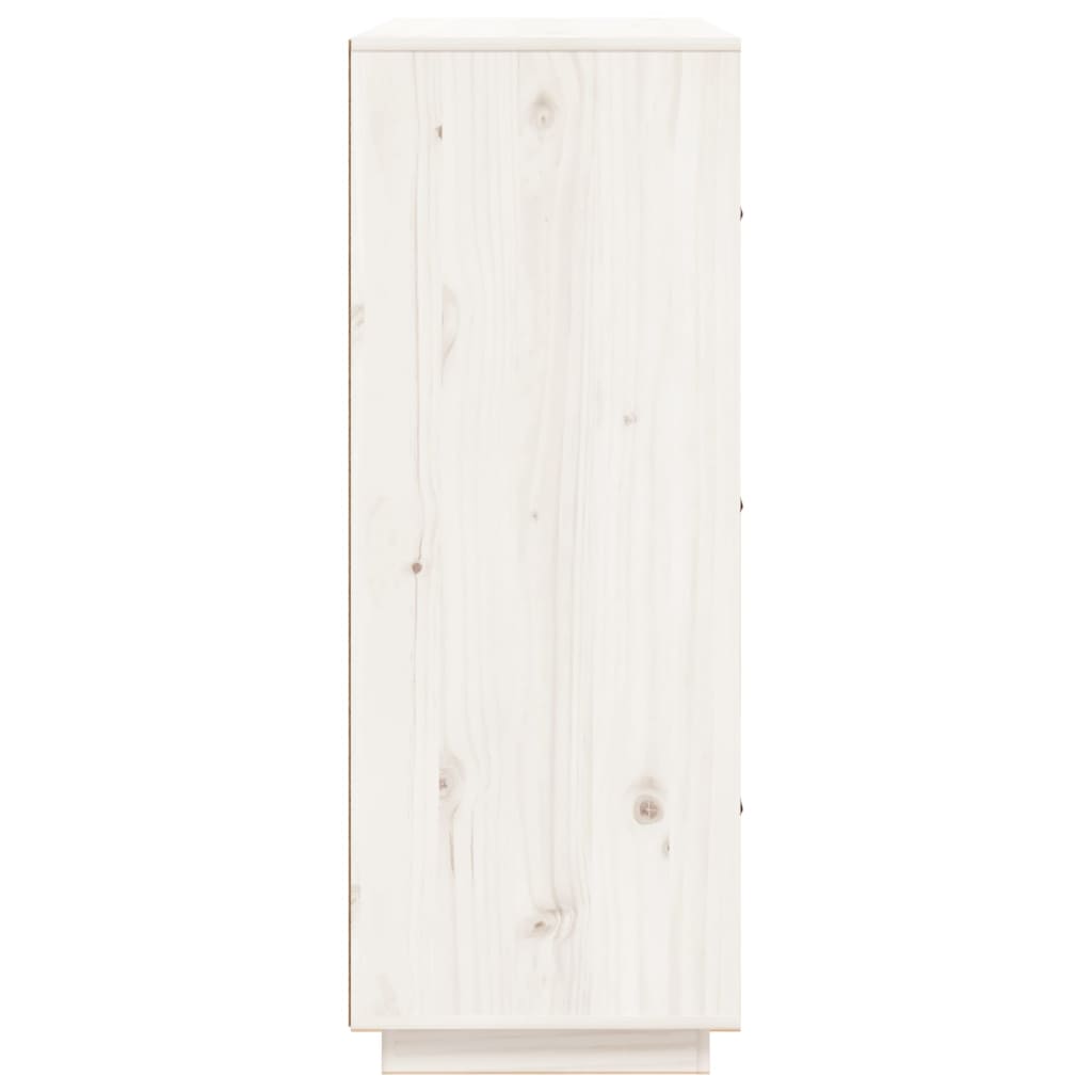 Hoge kast 67x40x108,5 cm massief grenenhout wit - Griffin Retail