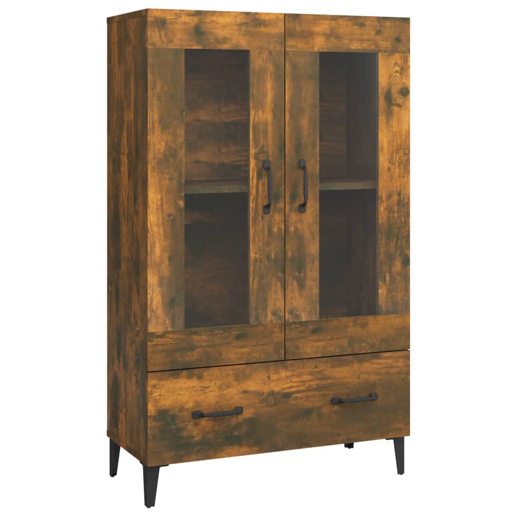 Hoge kast 70x31x115 cm bewerkt hout gerookt eikenkleurig - Griffin Retail