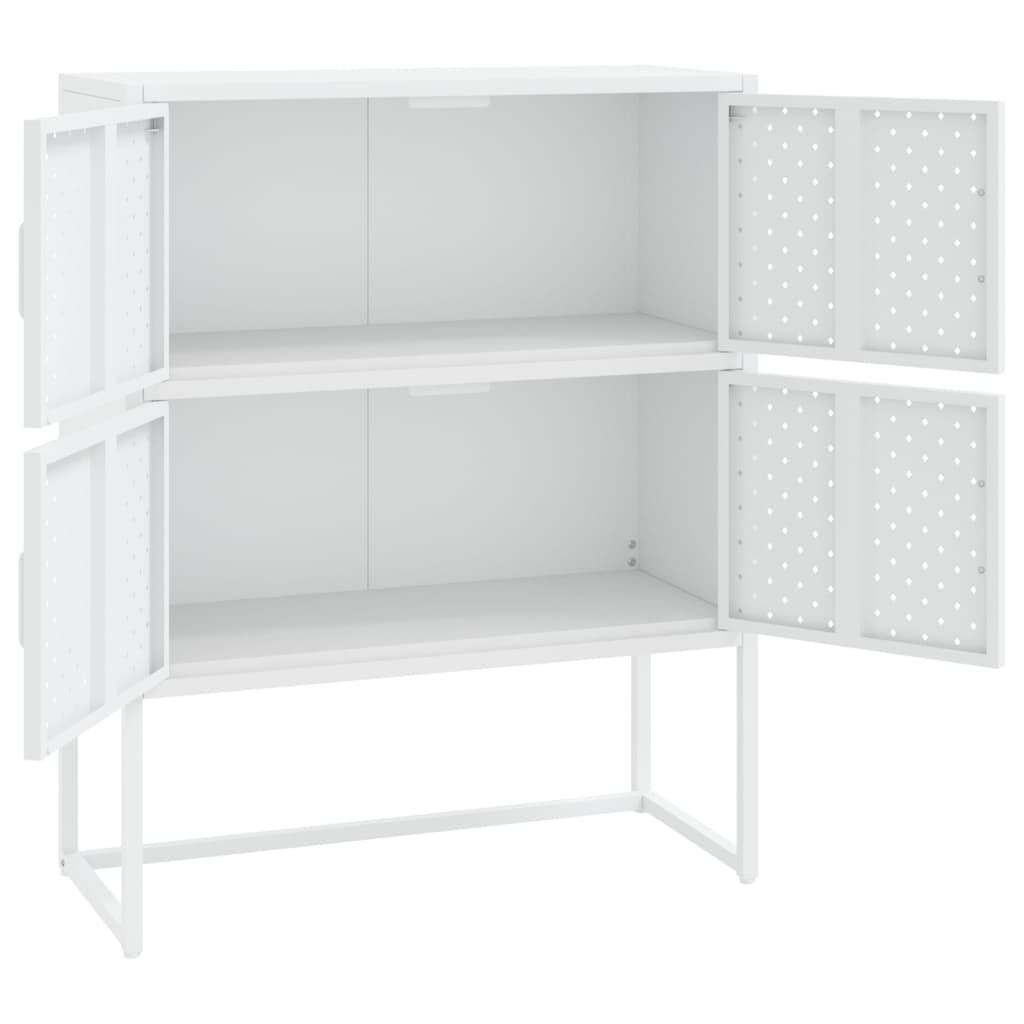 Hoge kast 80x35x100 cm staal wit - Griffin Retail
