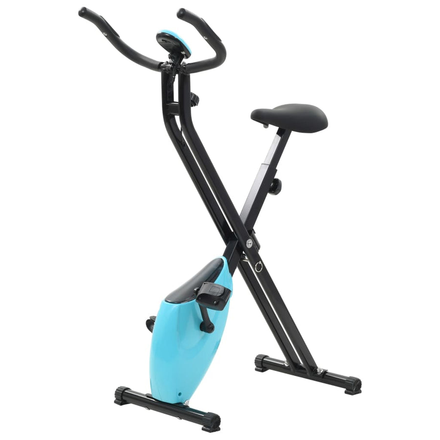 Hometrainer X-bike magnetisch met hartslagmeter zwart en blauw - Griffin Retail