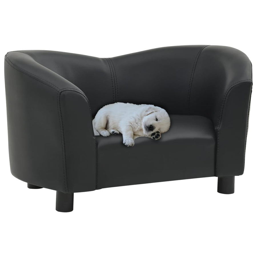 Hondenbank 67x41x39 cm kunstleer zwart - Griffin Retail