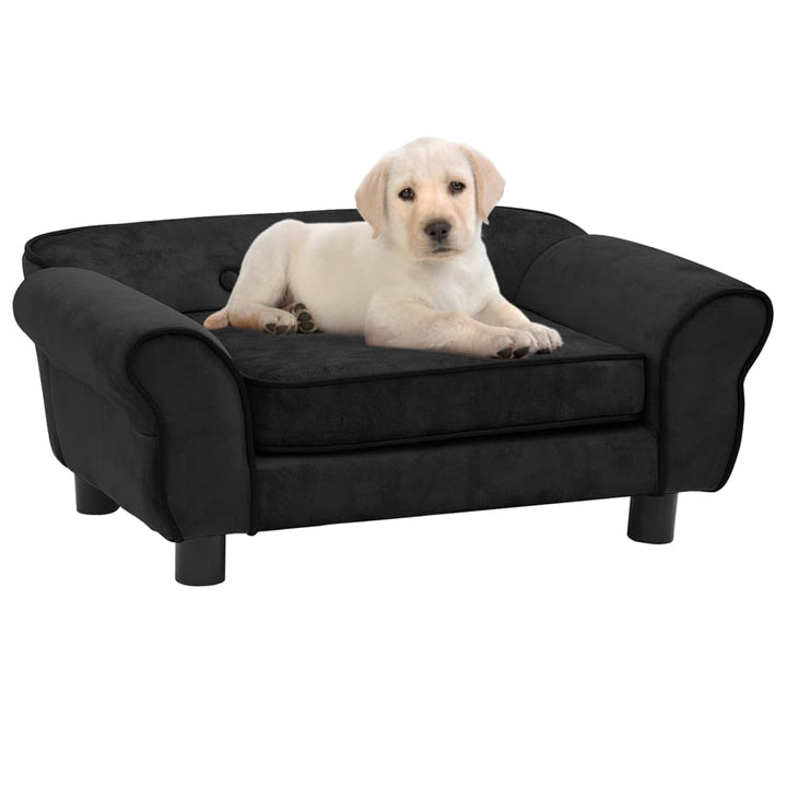 Hondenbank 72x45x30 cm pluche zwart - Griffin Retail