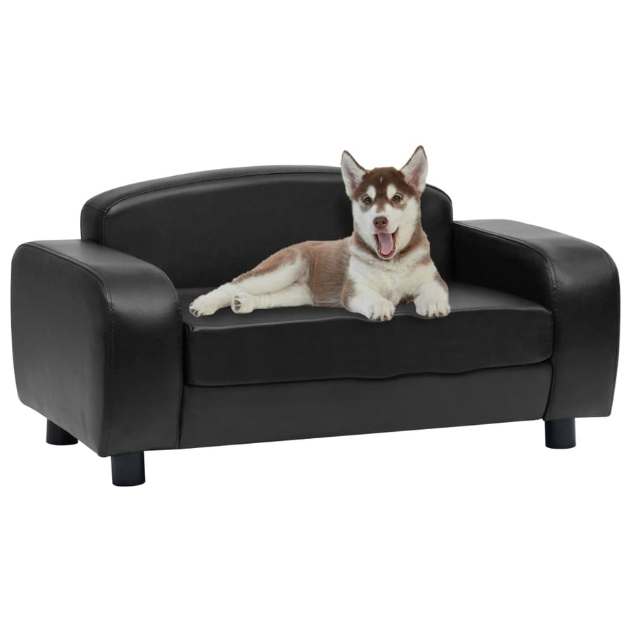 Hondenbank 80x50x40 cm kunstleer zwart - Griffin Retail