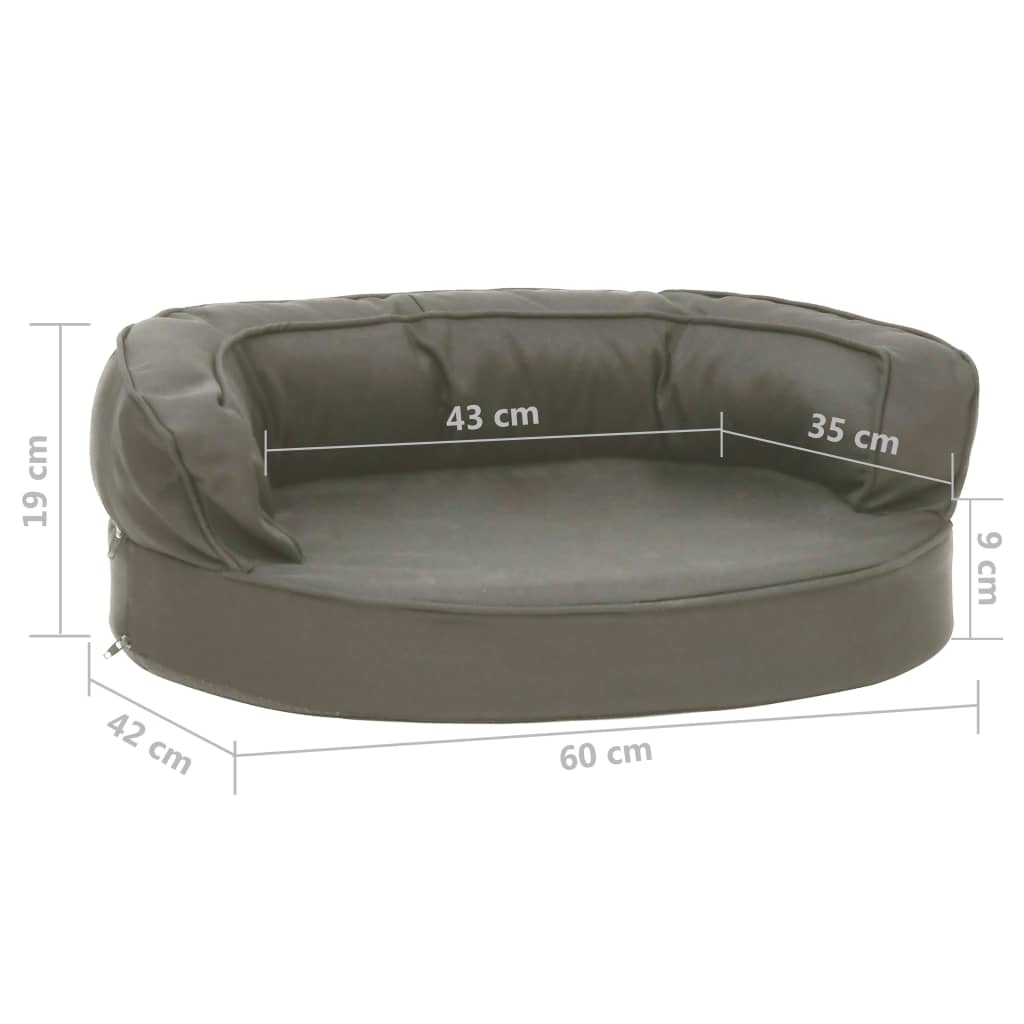 Hondenbed ergonomisch linnen-look 60x42 cm donkergrijs - Griffin Retail