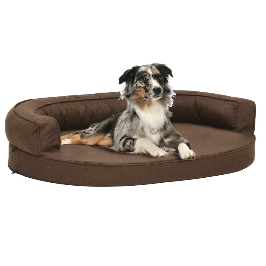 Hondenbed ergonomisch linnen-look 75x53 cm bruin - Griffin Retail