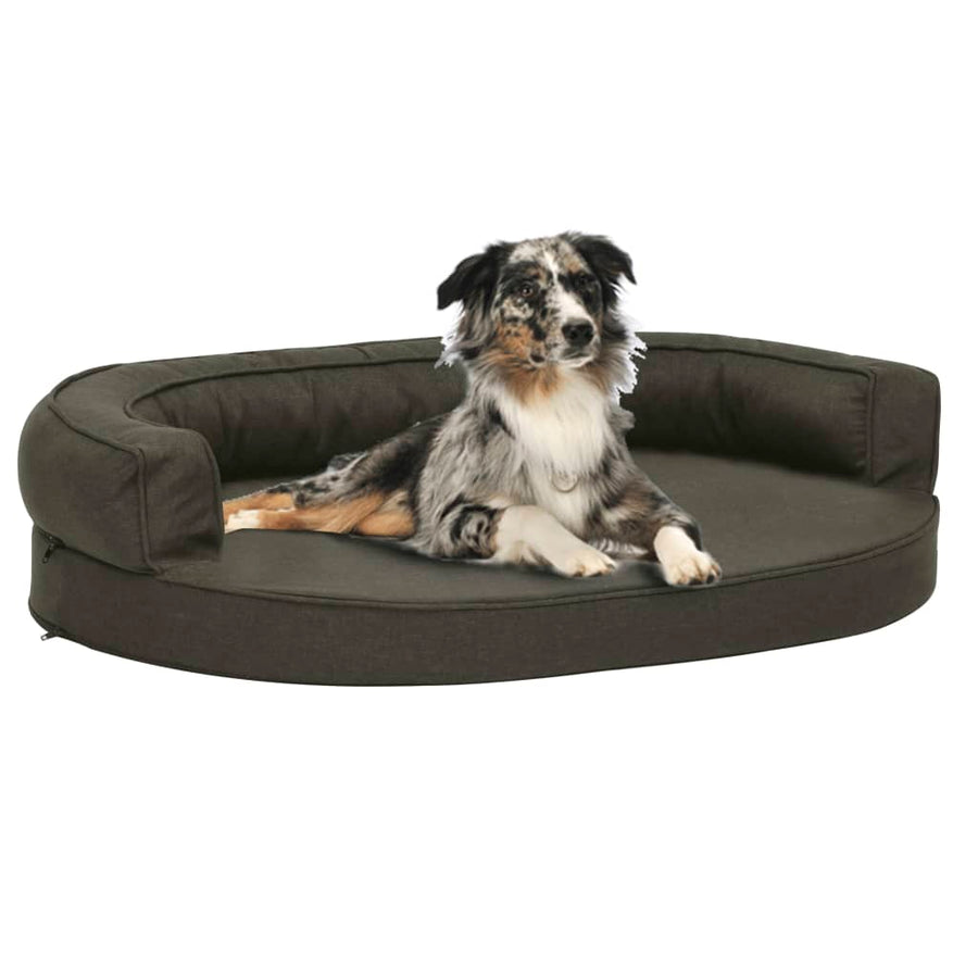 Hondenbed ergonomisch linnen-look 75x53 cm donkergrijs - Griffin Retail