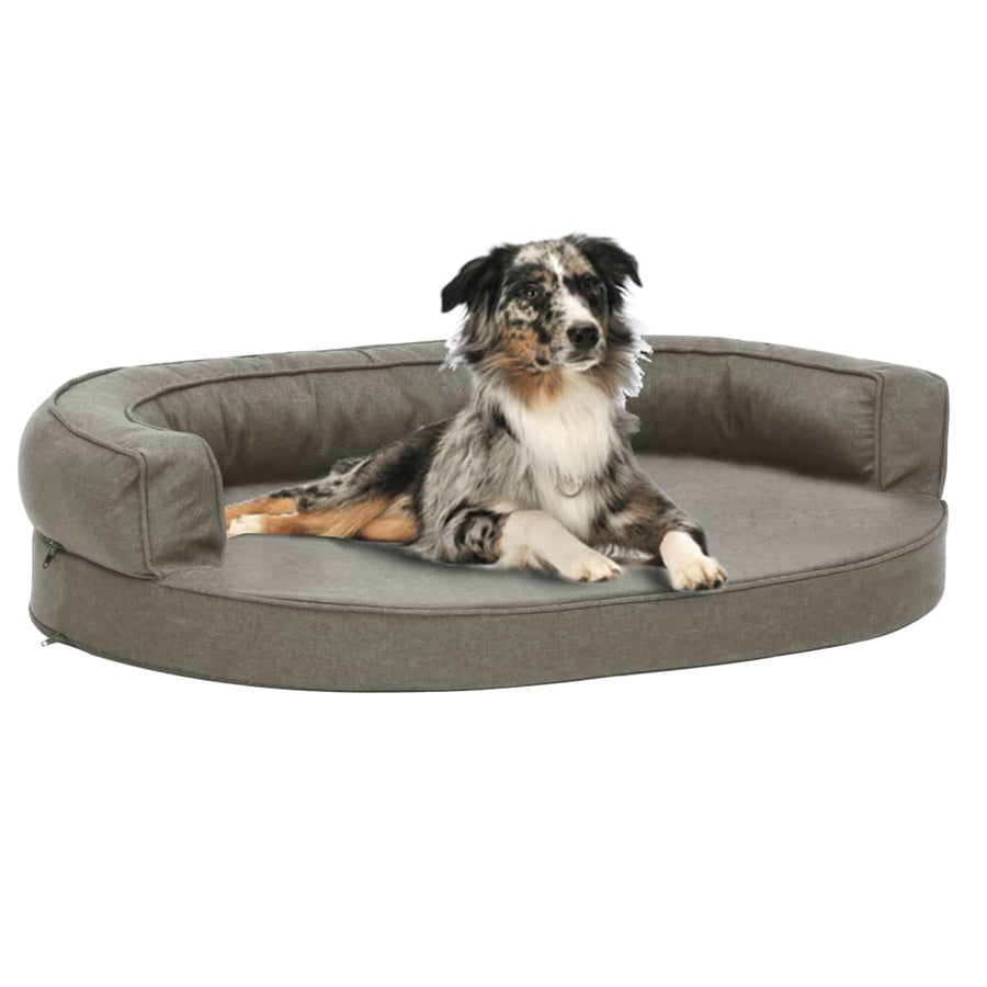 Hondenbed ergonomisch linnen-look 75x53 cm grijs - Griffin Retail