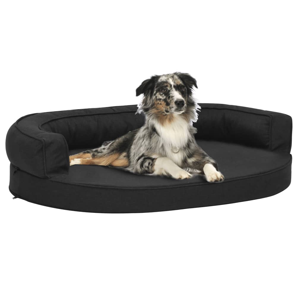 Hondenbed ergonomisch linnen-look 75x53 cm zwart - Griffin Retail