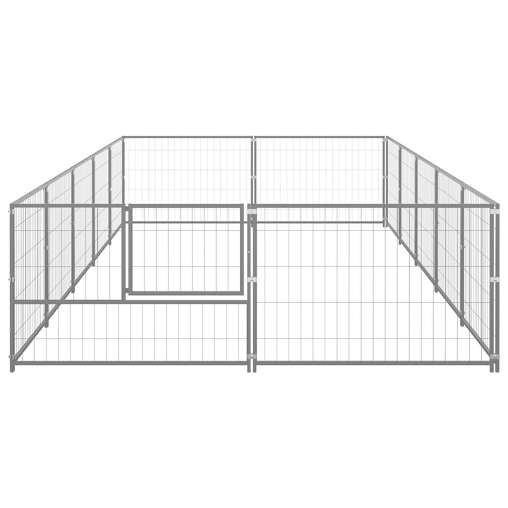 Hondenkennel 10 m² staal zilverkleurig - Griffin Retail