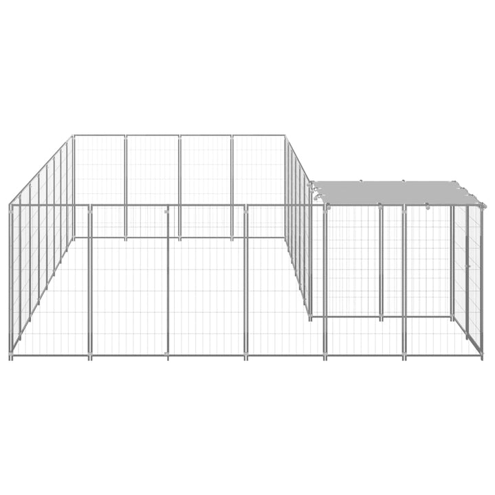 Hondenkennel 10,89 m² staal zilverkleurig - Griffin Retail