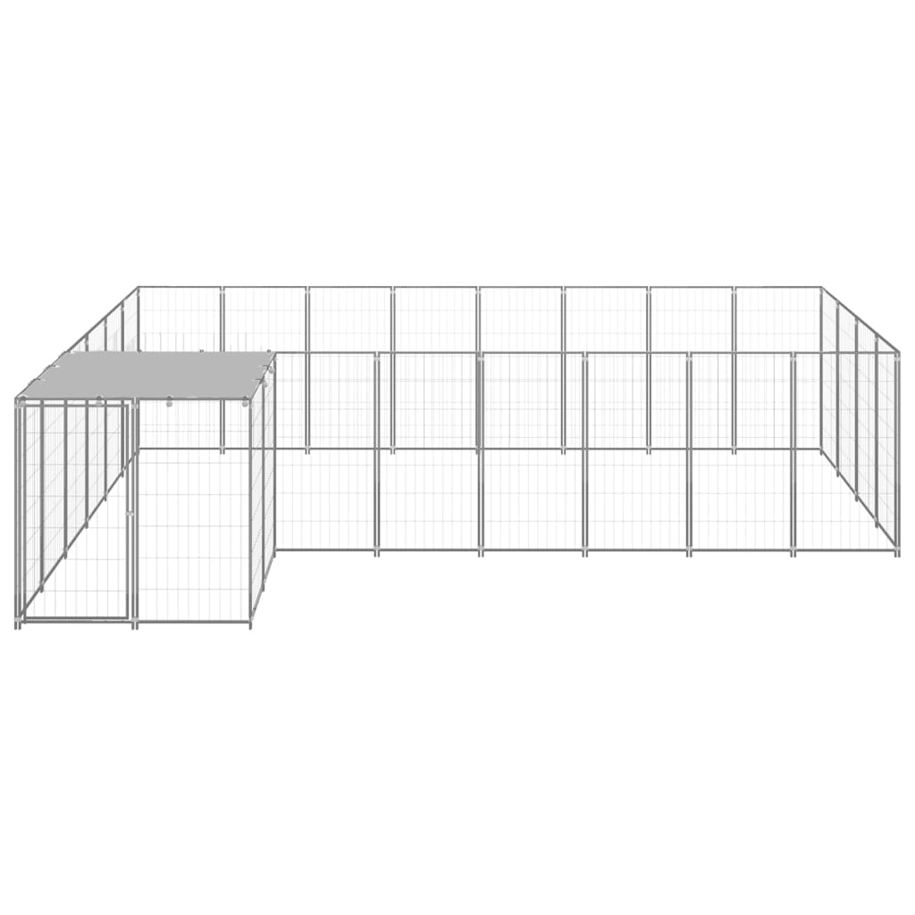 Hondenkennel 10,89 m² staal zilverkleurig - Griffin Retail