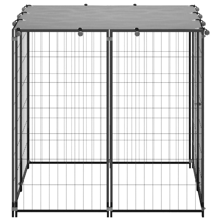 Hondenkennel 110x110x110 cm staal zwart - Griffin Retail