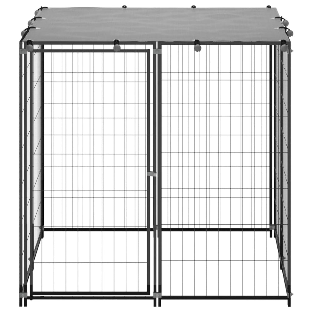 Hondenkennel 110x110x110 cm staal zwart - Griffin Retail