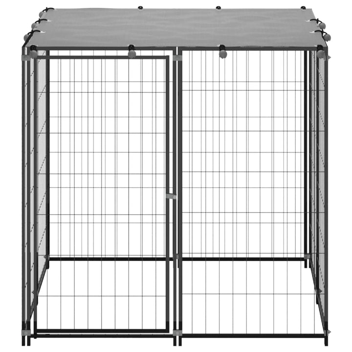 Hondenkennel 110x110x110 cm staal zwart - Griffin Retail