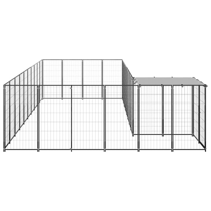 Hondenkennel 13,31 m² staal zwart - Griffin Retail