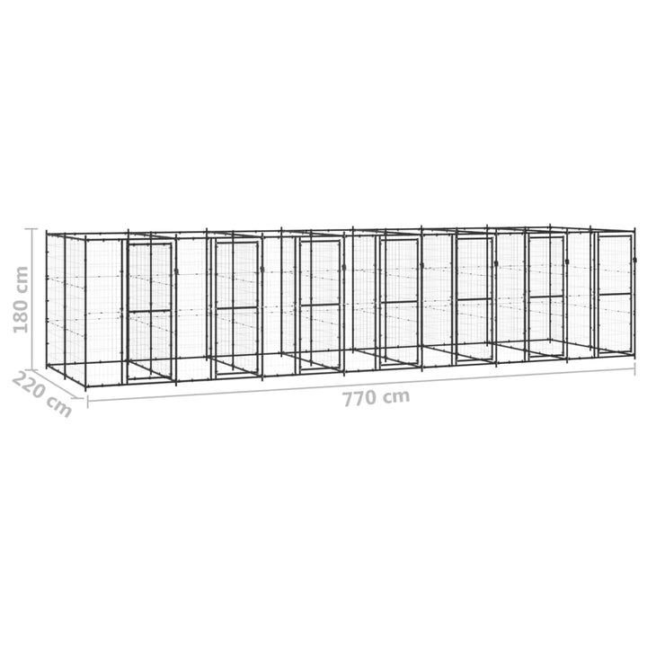 Hondenkennel 16,94 m² staal - Griffin Retail