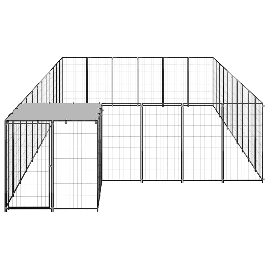 Hondenkennel 19,36 m² staal zwart - Griffin Retail