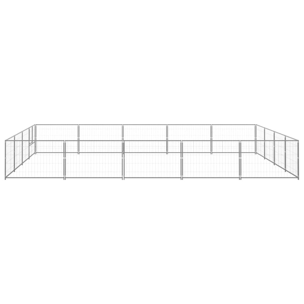 Hondenkennel 20 m² staal zilverkleurig - Griffin Retail