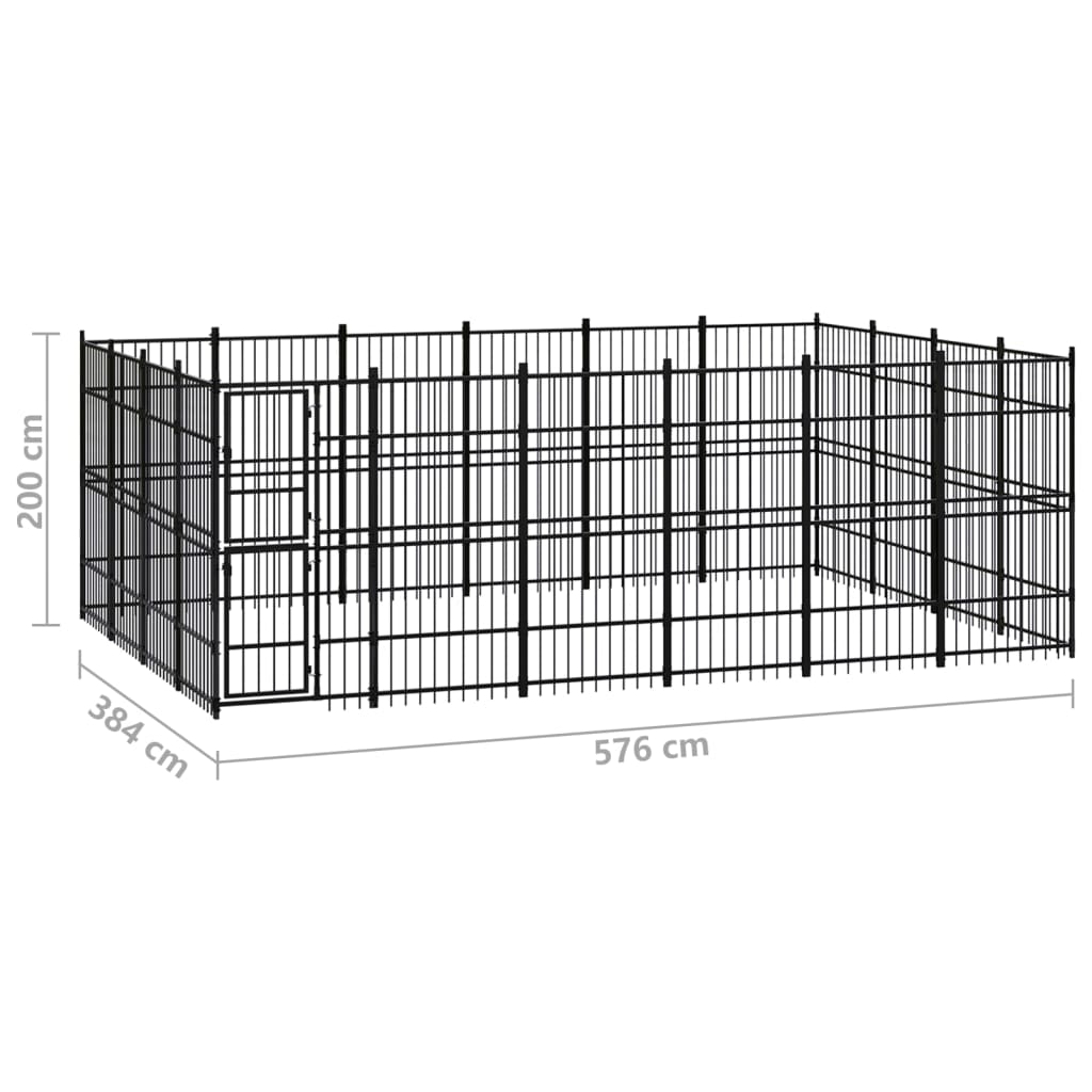 Hondenkennel 22,12 m² staal - Griffin Retail