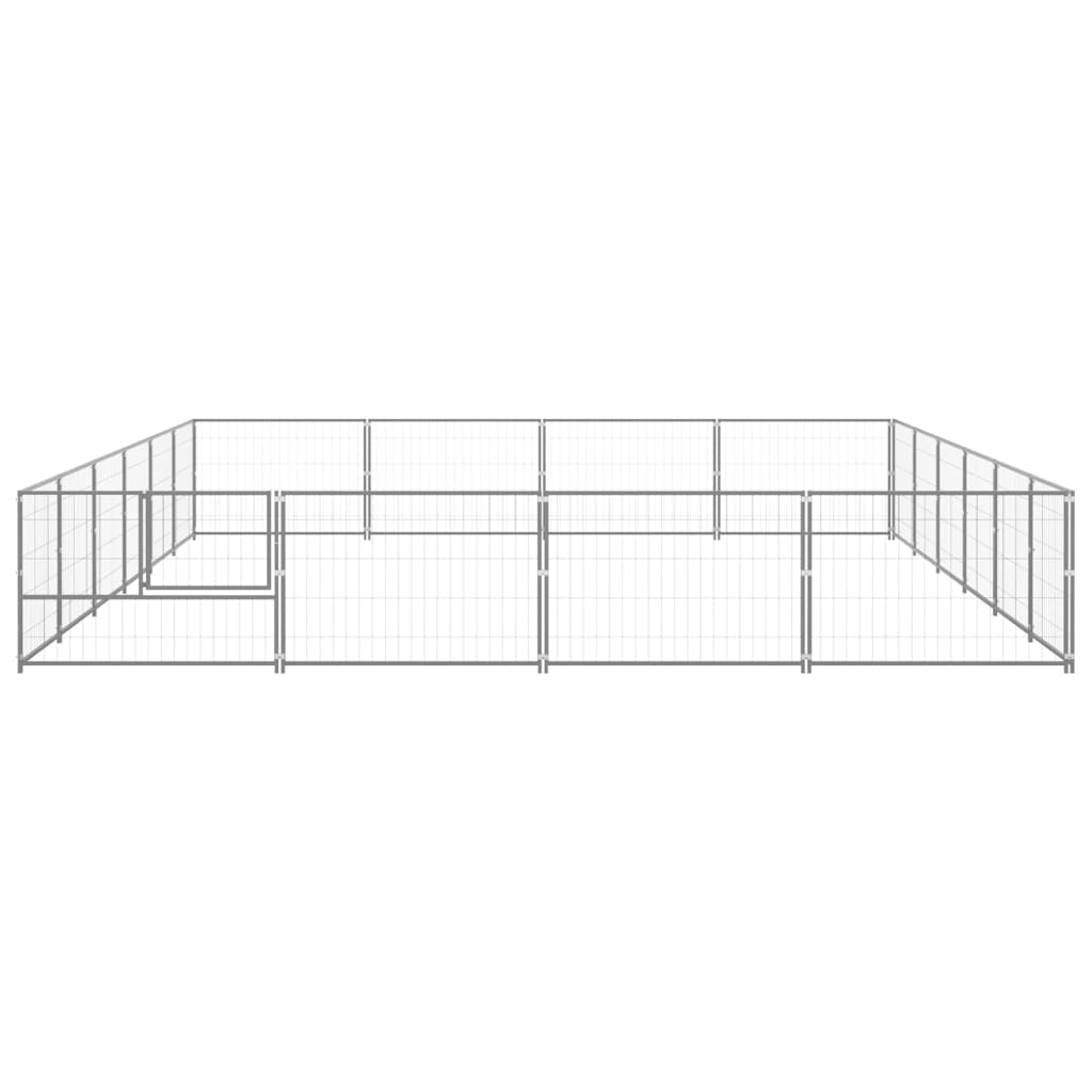 Hondenkennel 24 m² staal zilverkleurig - Griffin Retail