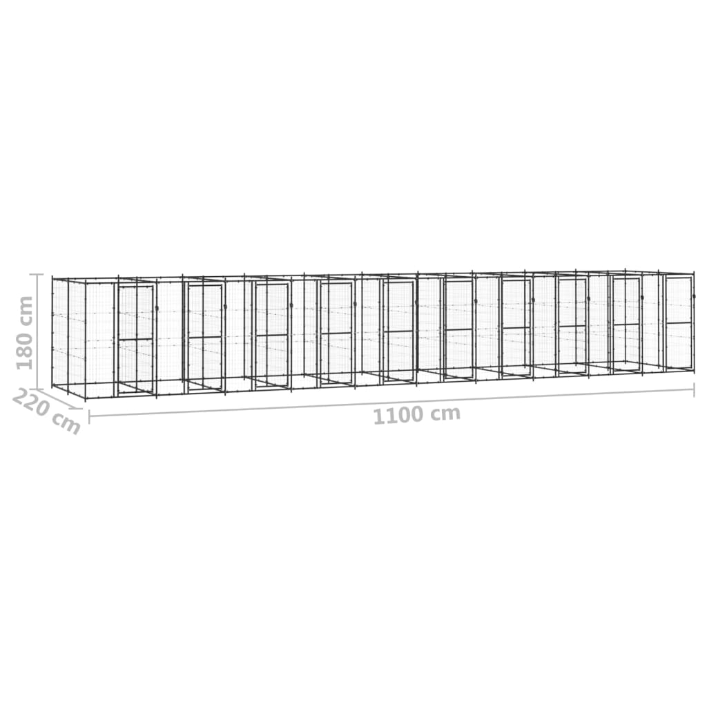 Hondenkennel 24,2 m² staal - Griffin Retail