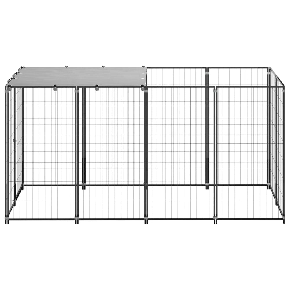 Hondenkennel 2,42 m² staal zwart - Griffin Retail