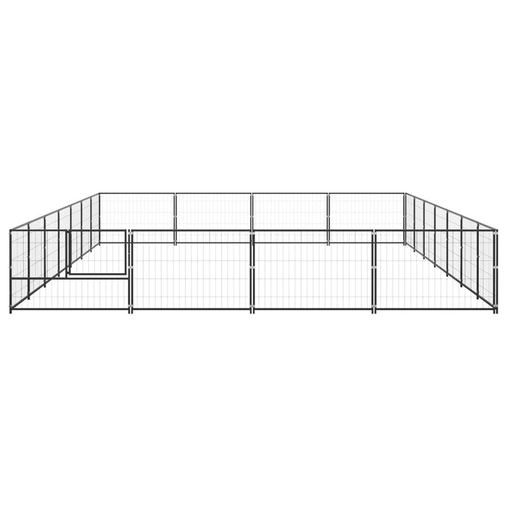 Hondenkennel 28 m² staal zwart - Griffin Retail