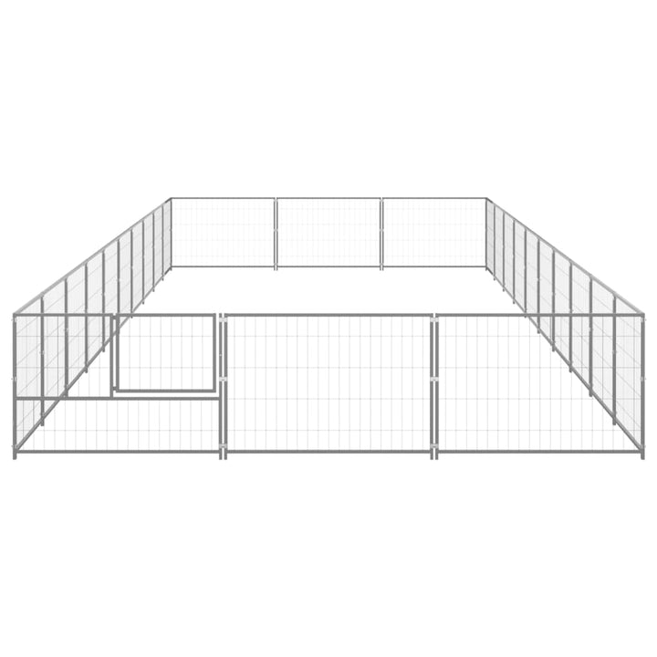 Hondenkennel 30 m² staal zilverkleurig - Griffin Retail