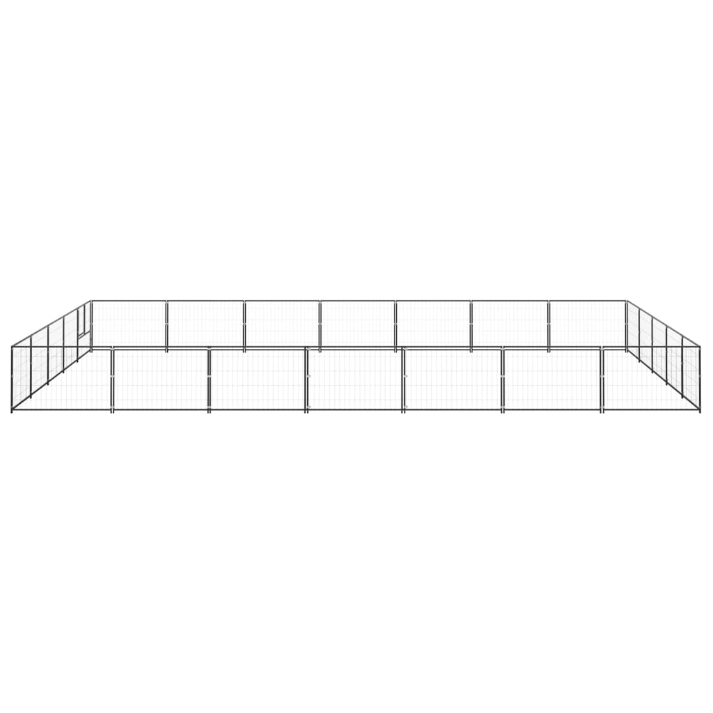 Hondenkennel 35 m² staal zwart - Griffin Retail