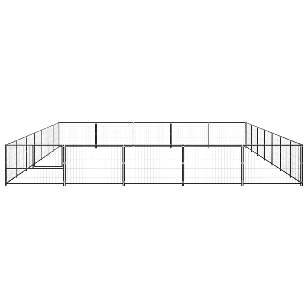 Hondenkennel 35 m² staal zwart - Griffin Retail