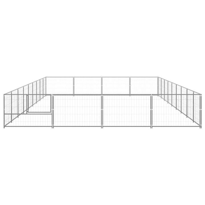 Hondenkennel 36 m² staal zilverkleurig - Griffin Retail