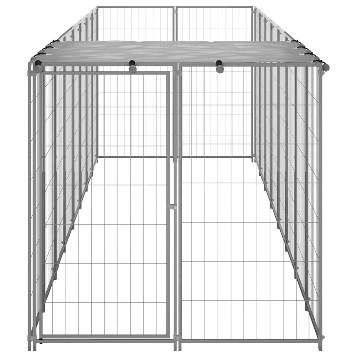 Hondenkennel 4,84 m² staal zilverkleurig - Griffin Retail