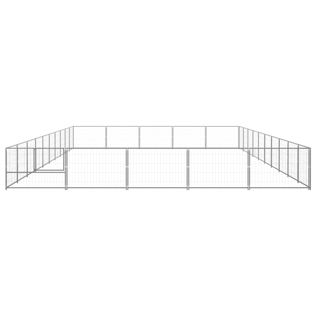 Hondenkennel 50 m² staal zilverkleurig - Griffin Retail