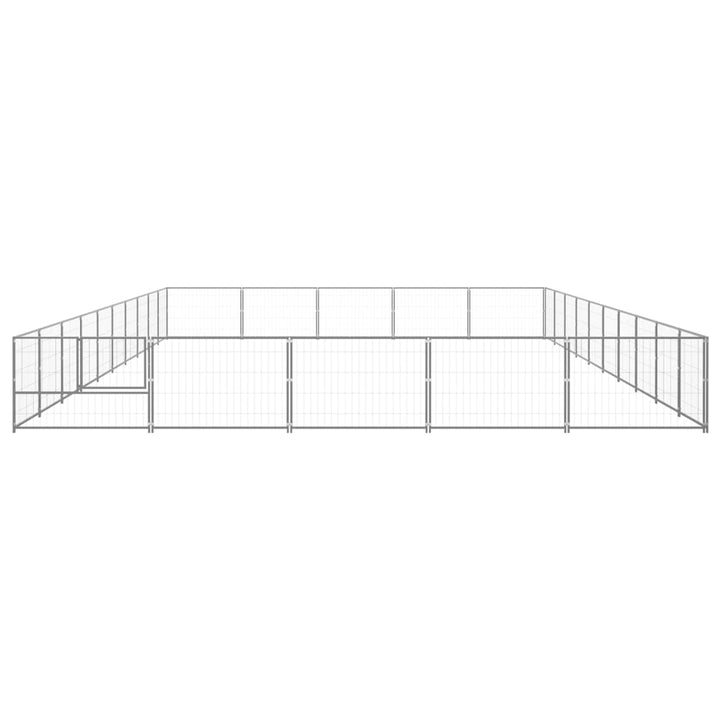 Hondenkennel 50 m² staal zilverkleurig - Griffin Retail